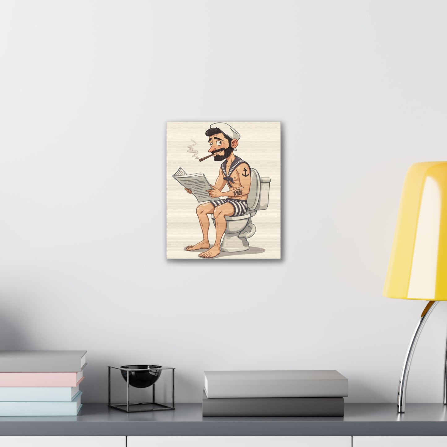 Sailor on the can - Canvas Stretched, 0.75" - Wall Art 2026 - Bathroom Humor
