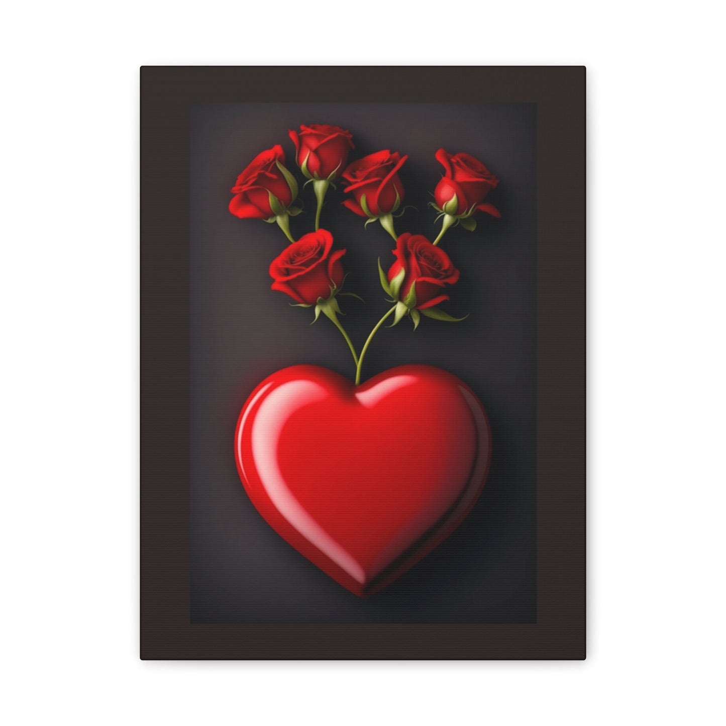 Heart and Roses - Canvas Stretched, 0.75" - Mother's Day