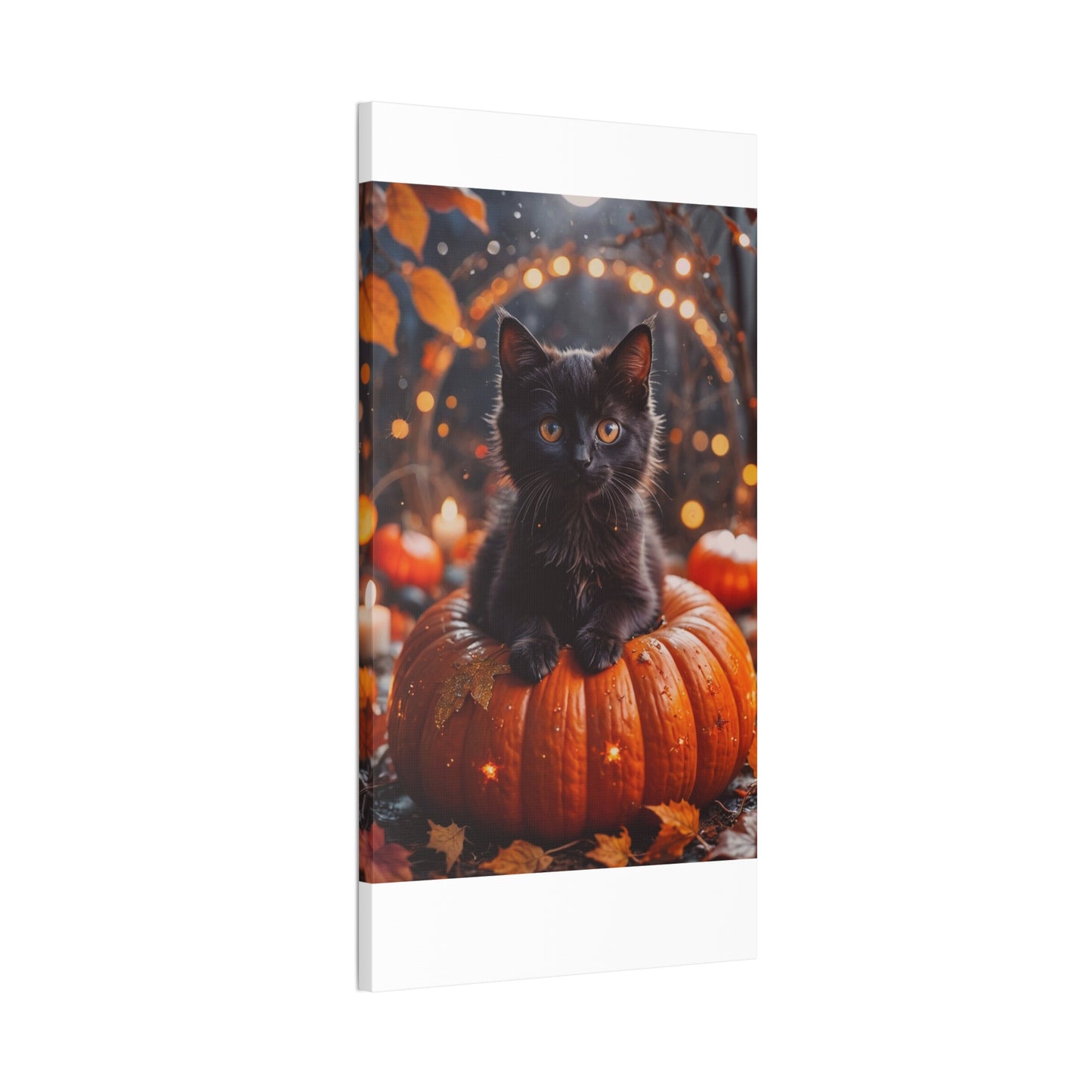 Kitty in Pumkin - Canvas Stretched, 0.75" - Halloween