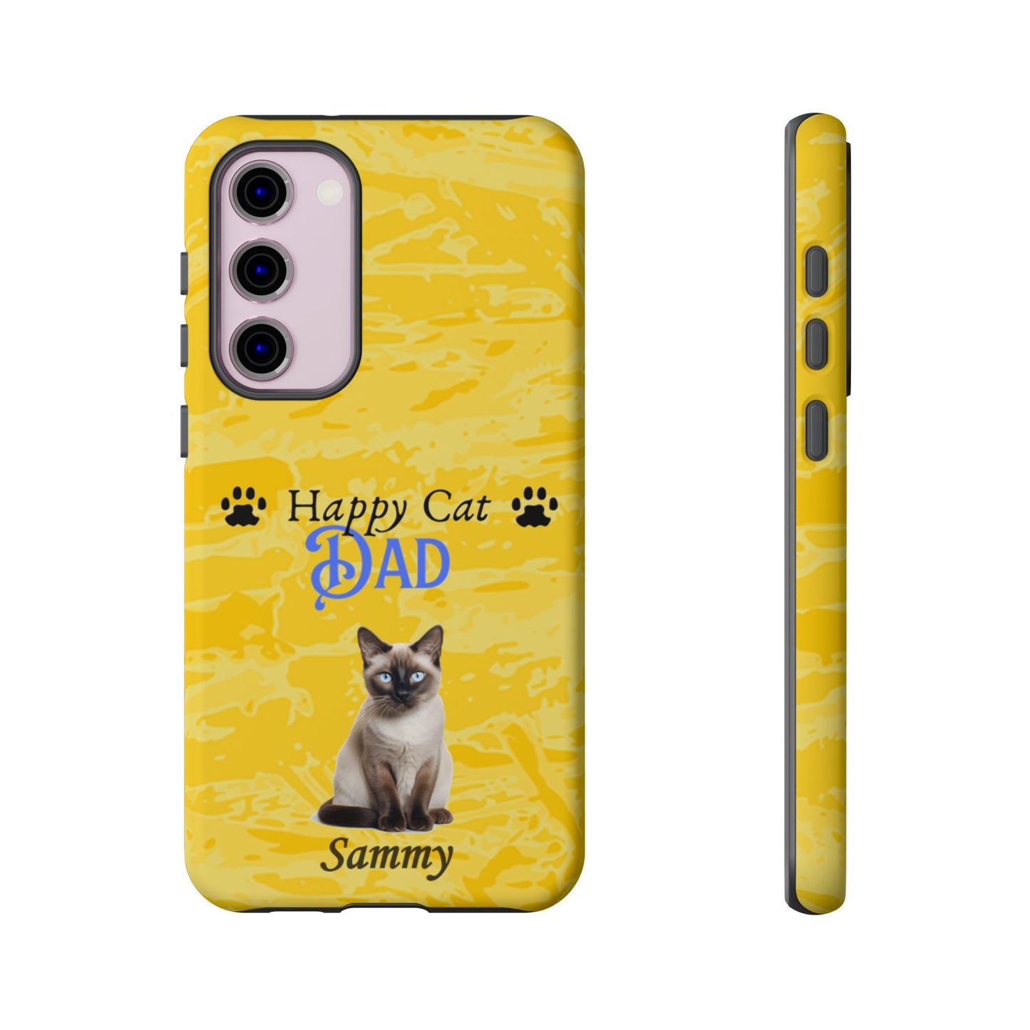 Happy Cat Dad - Personalized - Whimsical Phone Cases - Father's Day