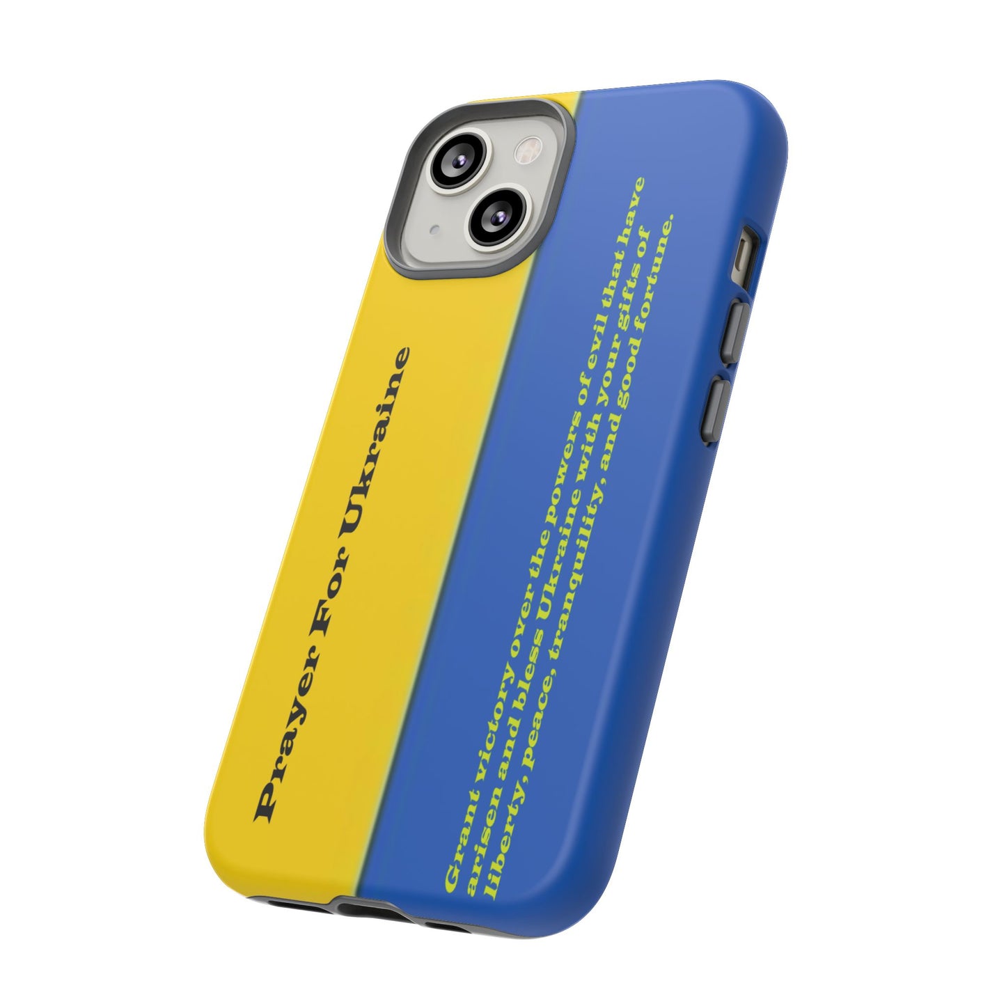 Flag of Ukraine with Prayer - Flag Phone Cases