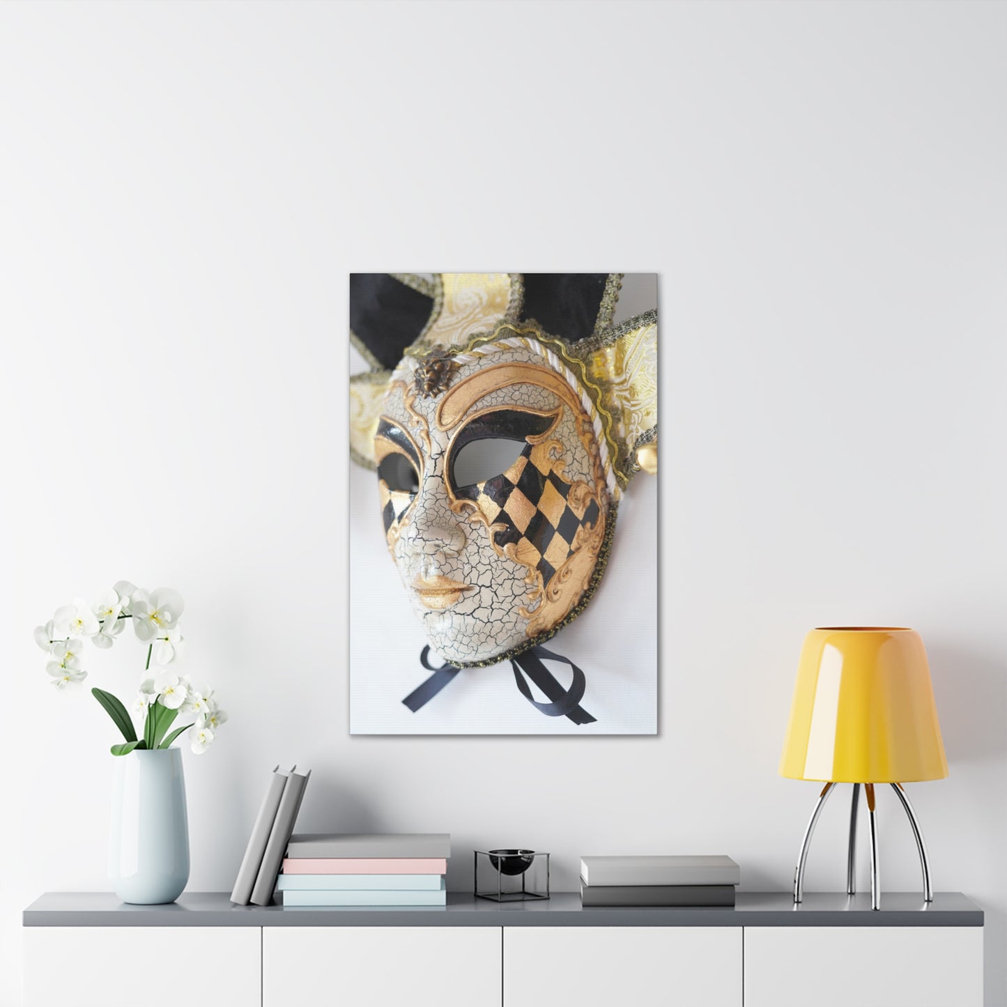 Gold and Silver Mask - Canvas Stretched, 0.75"