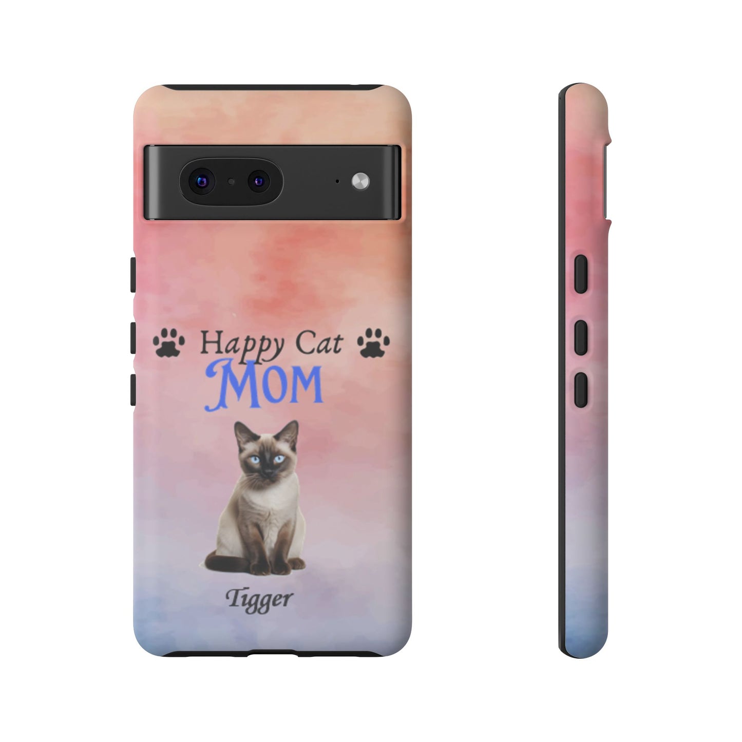 Happy Cat Mom - Personalized - Whimsical Phone Cases - Mother's Day