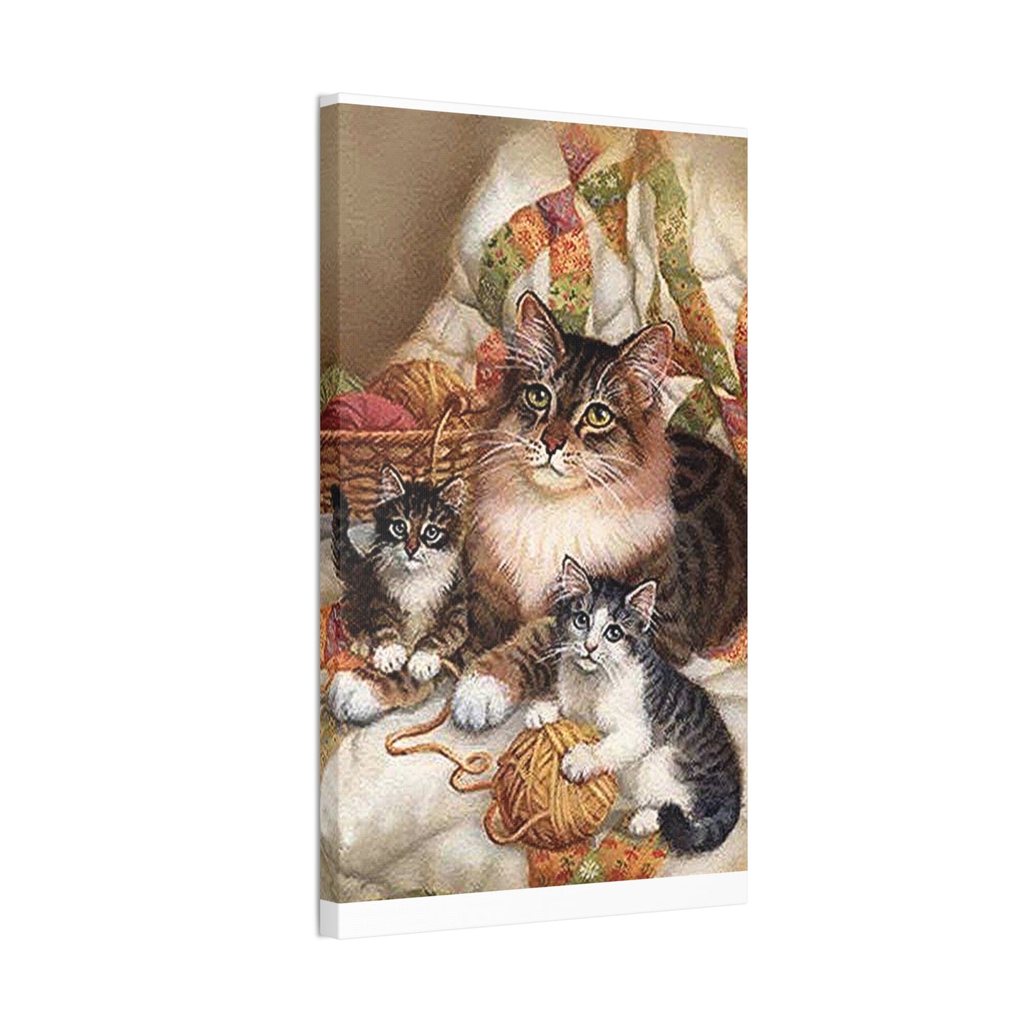 Kitty Family - Canvas Stretched, 0.75"