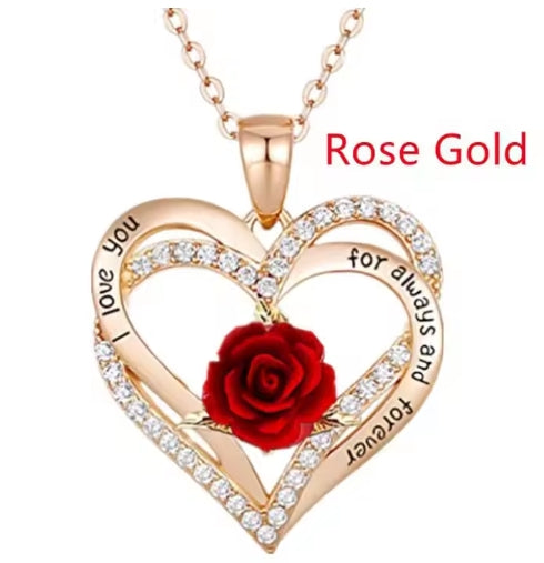 Fashion Rose Flower Pendant - Mother's Day - Necklace - Jewelry