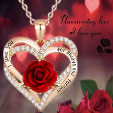 Fashion Rose Flower Pendant - Mother's Day - Necklace - Jewelry